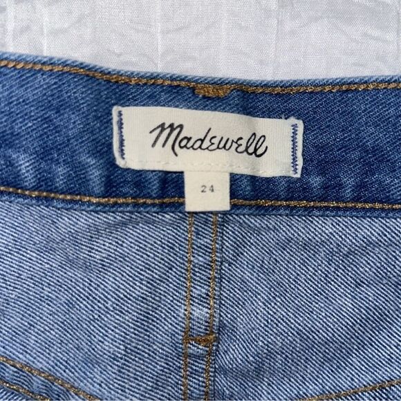 Madewell 24 Blue Cut Off Raw Fringe Hem Distressed Denim Shorts - Picture 10 of 13